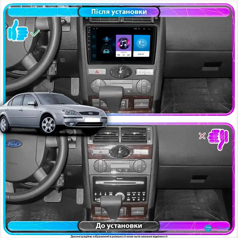 Штатная магнитола Lesko для Ford Mondeo III 2000-2003 экран 9" 1/16Gb Wi-Fi GPS Base