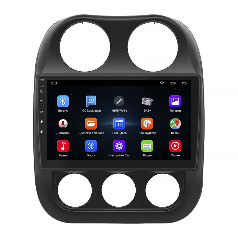 Штатная магнитола Lesko для Jeep Compass I Рестайлинг 2 2013-2016 экран 10" 1/16Gb Wi-Fi GPS Base