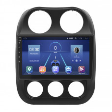 Штатная магнитола Lesko для Jeep Compass I Рестайлинг 2 2013-2016 экран 10" 4/64Gb 4G Wi-Fi GPS Top