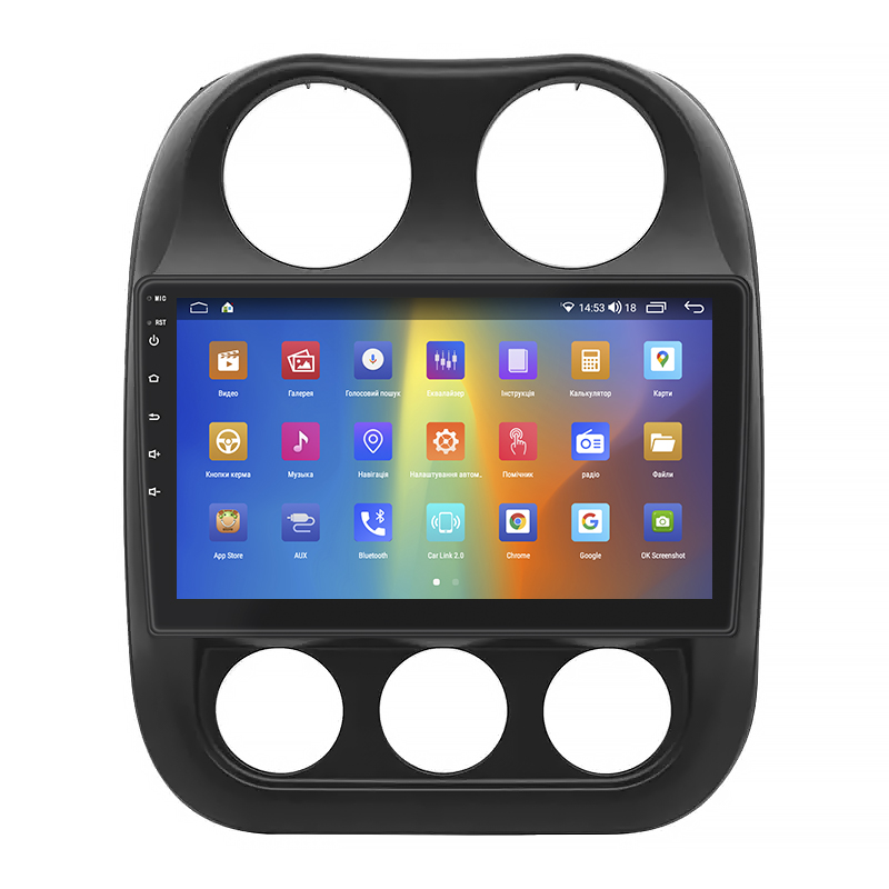 Штатная магнитола Lesko для Jeep Compass I Рестайлинг 2010-2013 экран 10" 4/64Gb CarPlay 4G Wi-Fi GPS Prime