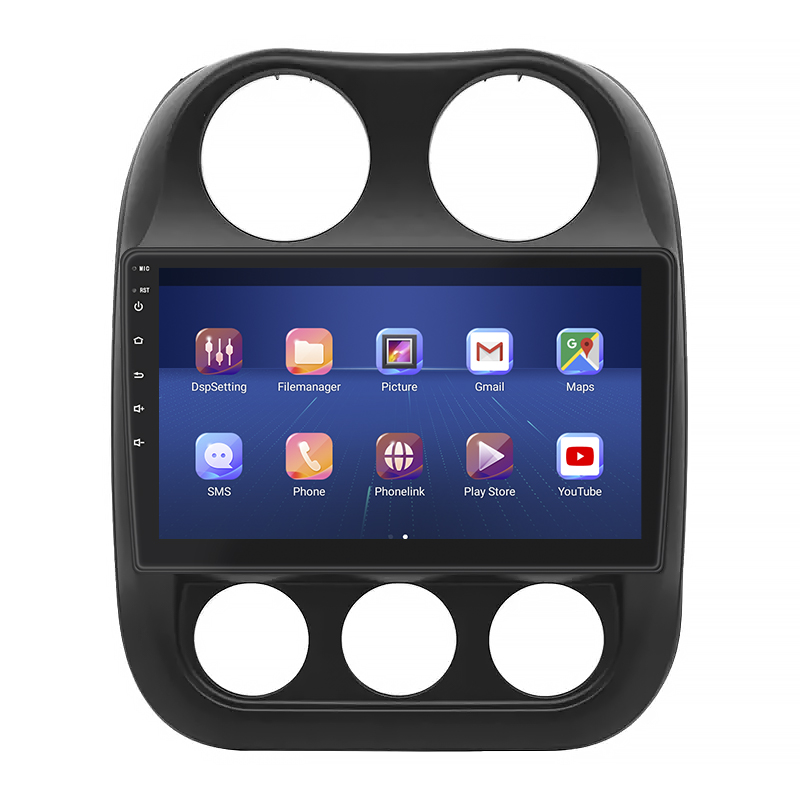 Штатная магнитола Lesko для Jeep Compass I Рестайлинг 2010-2013 экран 10" 4/32Gb 4G Wi-Fi GPS Top