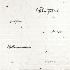 Панель стінова 3D 700х700х4мм Напис із сріблом SW-00001980