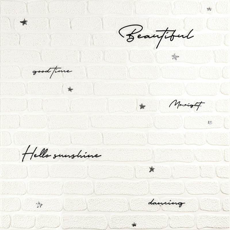 Панель стінова 3D 700х700х4мм Напис із сріблом SW-00001980