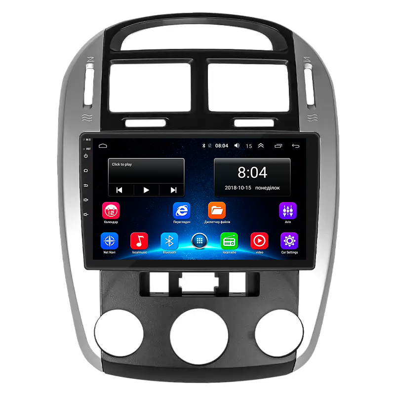 Штатная магнитола Lesko для Kia Cerato I Рестайлинг 2006-2009 экран 9" 2/32Gb Wi-Fi GPS Base