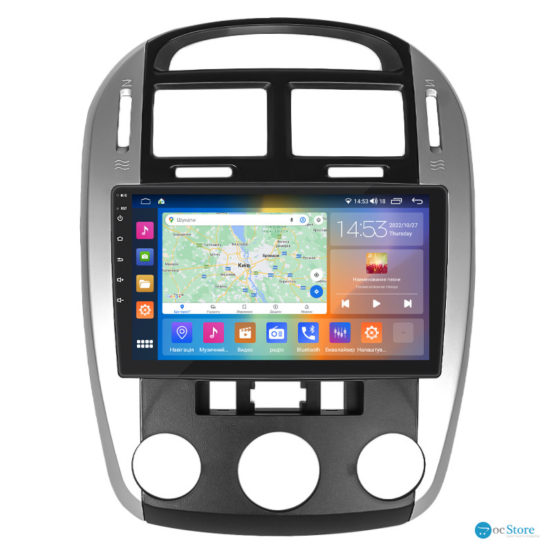 Штатная магнитола Lesko для Kia Cerato I Рестайлинг 2006-2009 экран 9" 4/64Gb CarPlay 4G Wi-Fi GPS Prime