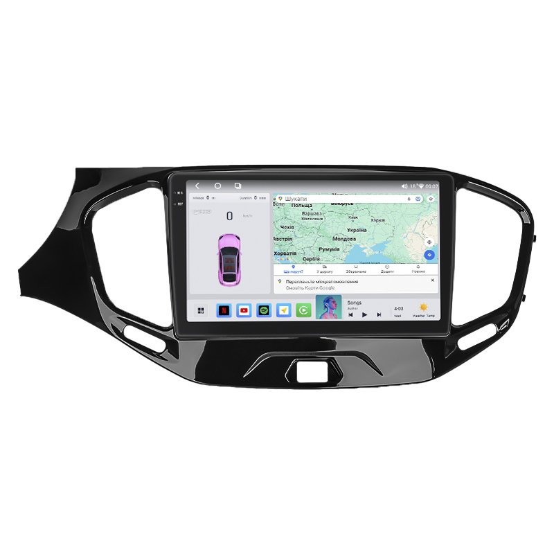 Штатная магнитола Lesko для LADA (ВАЗ) Vesta I 2015-н.в. экран 9" 4/64 QLED CarPlay 4G Wi-Fi GPS 360 Prime