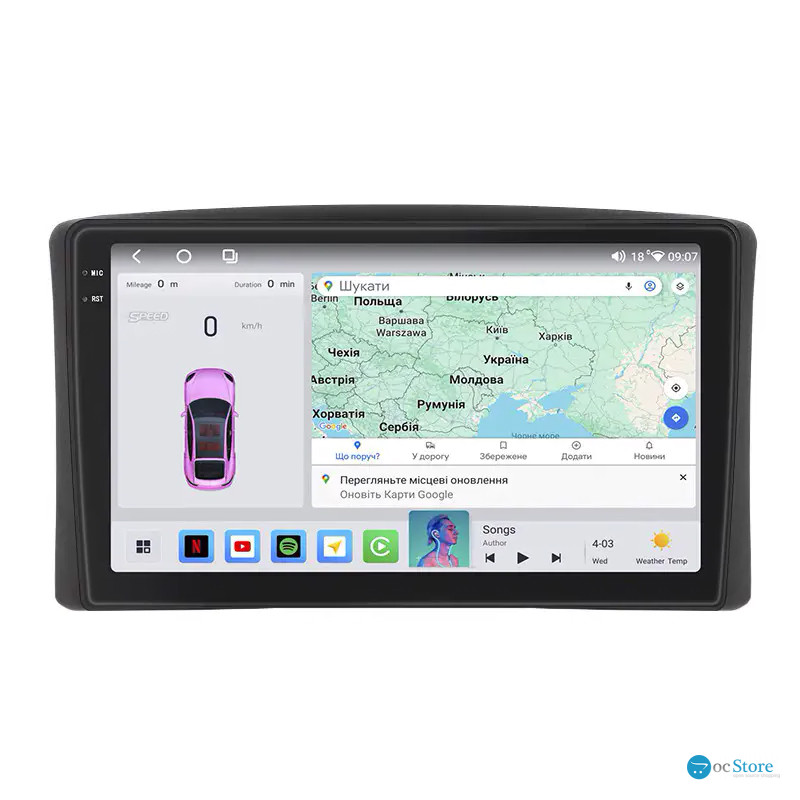 Штатная магнитола Lesko для Lexus LX II 1998-2002 экран 9" 4/64 QLED CarPlay 4G Wi-Fi GPS 360 Prime