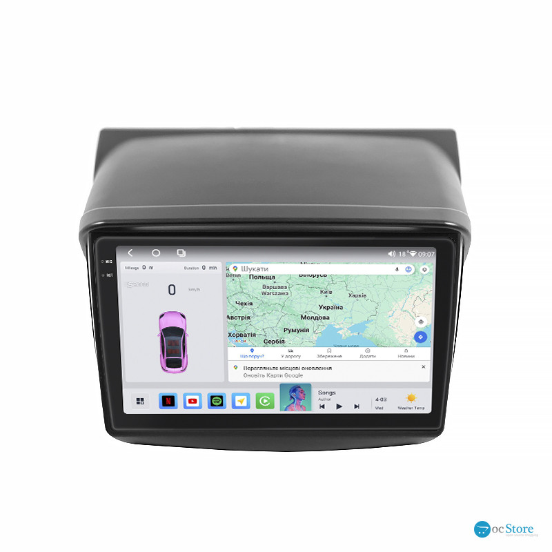 Штатная магнитола Lesko для Mitsubishi Challenger II 2008-2013 экран 9" 4/64 QLED CarPlay 4G Wi-Fi GPS 360 Prime