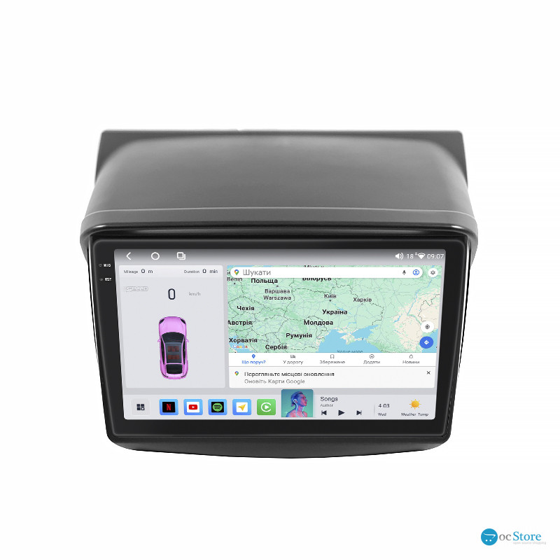 Штатная магнитола Lesko для Mitsubishi L200 IV 2006-2014 экран 9" 4/64 QLED CarPlay 4G Wi-Fi GPS 360 Prime