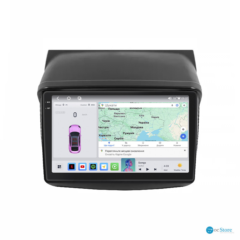 Штатная магнитола Lesko для Mitsubishi Pajero Sport II 2008-2013 экран 9" 4/64 QLED CarPlay 4G Wi-Fi GPS 360 Prime