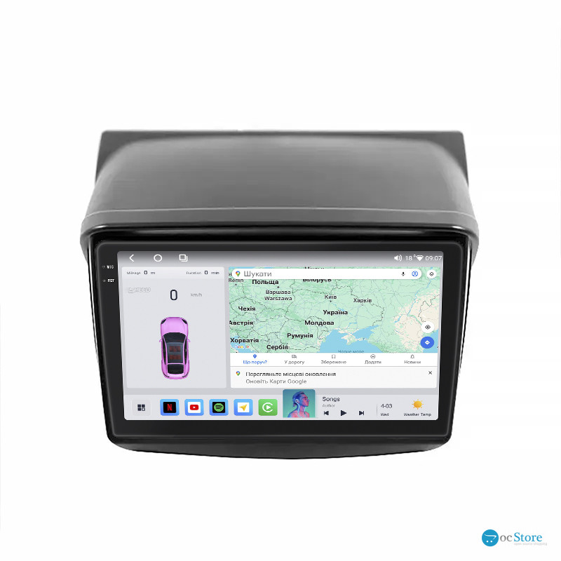 Штатная магнитола Lesko для Mitsubishi Pajero Sport II Рестайлинг 2013-2016 экран 9" 4/64 QLED CarPlay 4G Wi-Fi GPS 360 Prime