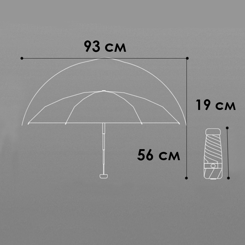 Мини-зонт 190T карманный с чехлом капсулой Tiffany