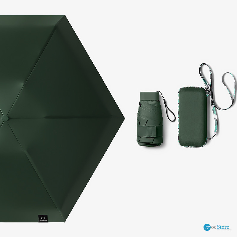 Мини-зонт 191T карманный с чехлом капсулой Dark Green