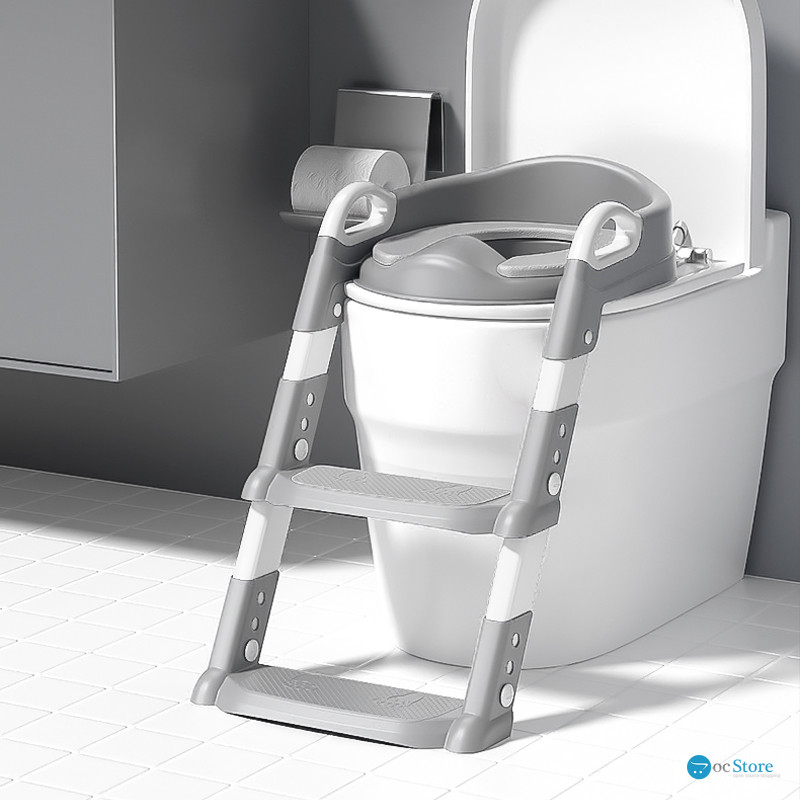 Детское сиденье на унитаз со ступенькой и ручками Bestbaby BC-108 Gray