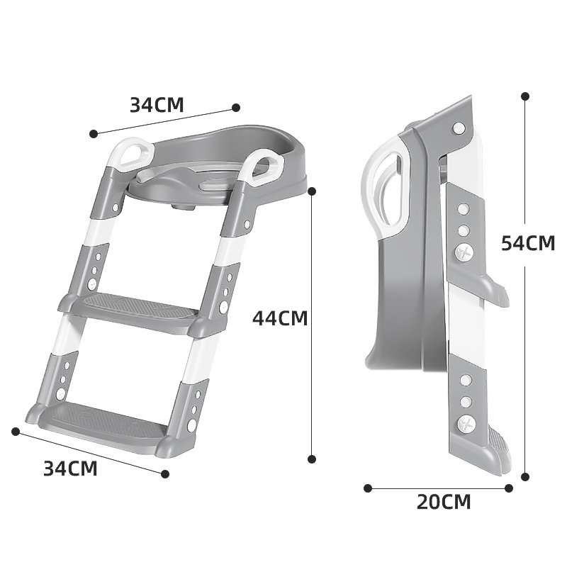 Детское сиденье на унитаз со ступенькой и ручками Bestbaby BC-108 Gray