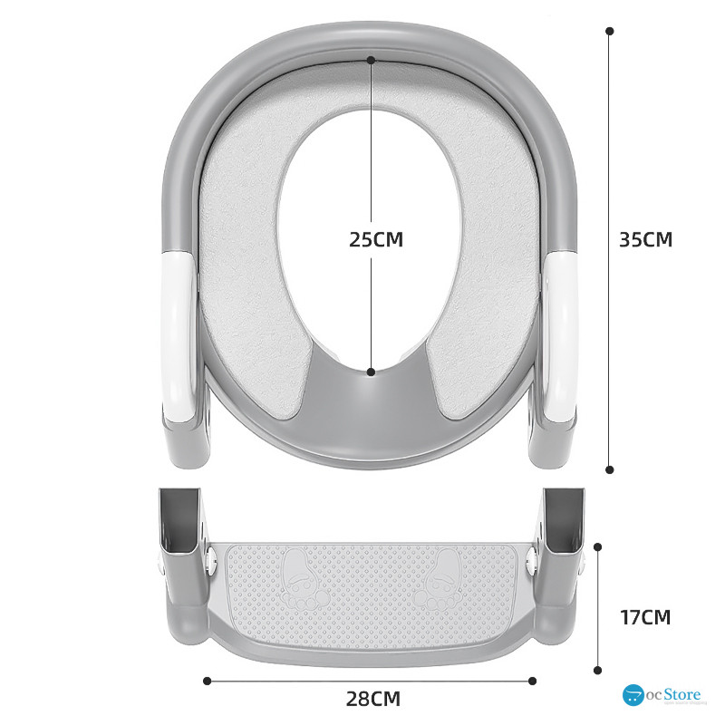 Детское сиденье на унитаз со ступенькой и ручками Bestbaby BC-108 Gray