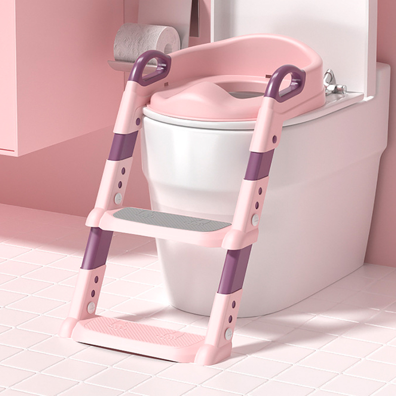 Детское сиденье на унитаз со ступенькой и ручками Bestbaby BC-108 Pink