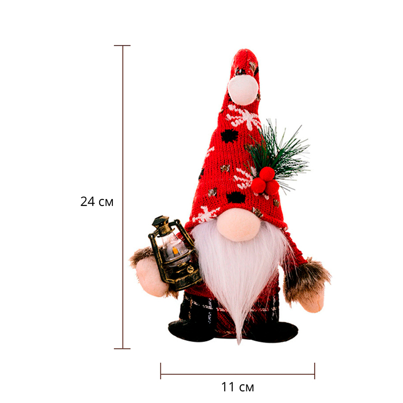 Новогодняя игрушка Рождественский Гном A6-10 24*7 Red