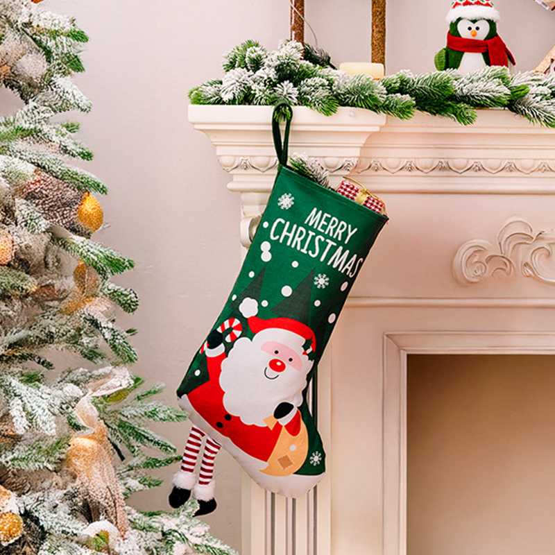 Новогодний декоративный носок для подарков F18 Дед Мороз