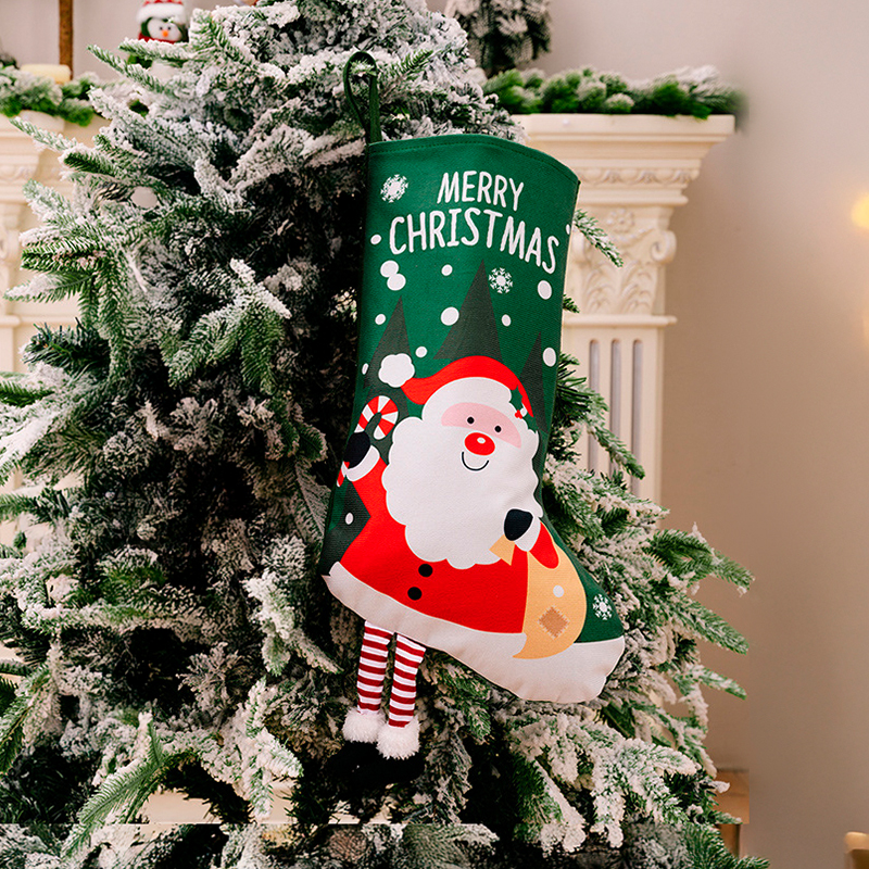Новогодний декоративный носок для подарков F18 Дед Мороз