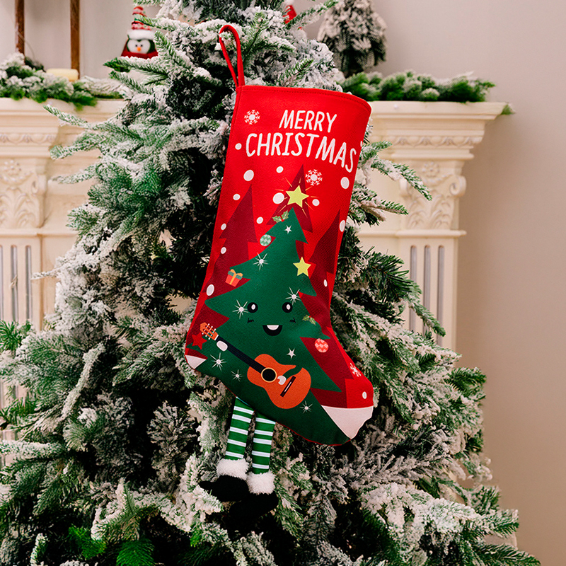 Новогодний декоративный носок для подарков F18 Елка