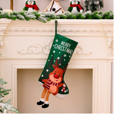 Новогодний декоративный носок для подарков F18 Олень