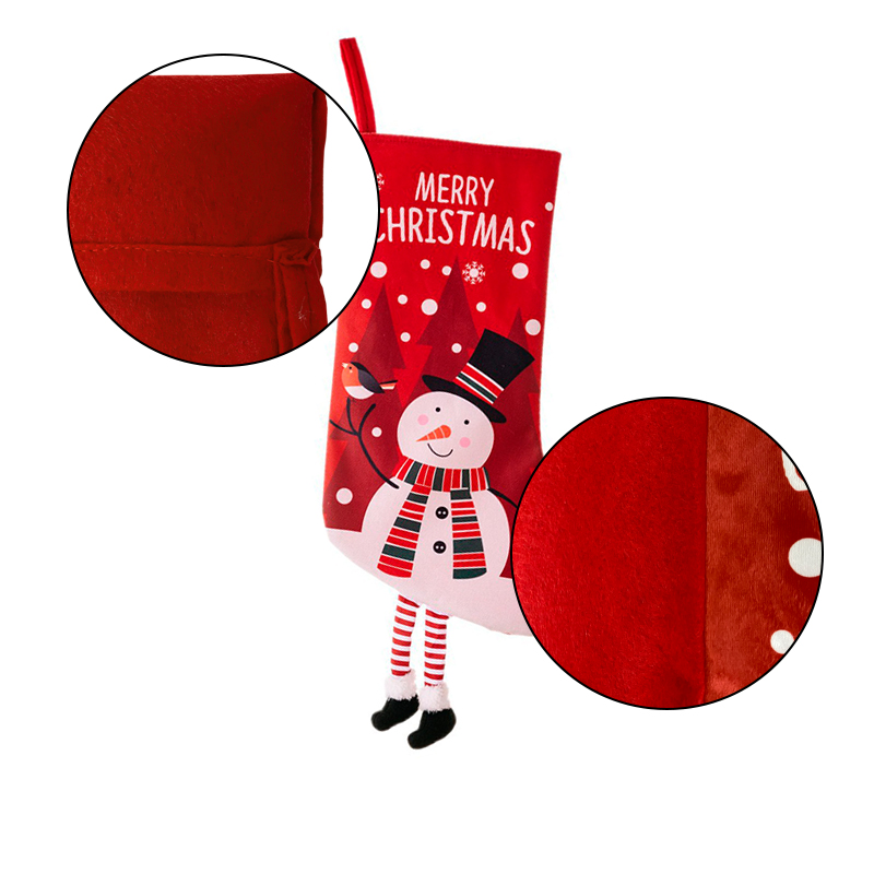 Новогодний декоративный носок для подарков F18 Снеговик