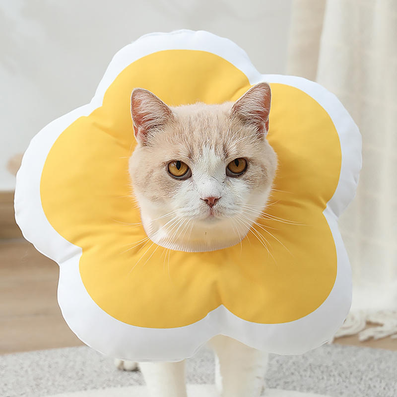 Мягкий воротник-подушка для кошек DT1018 послеоперационный защитный от вылизывания M Yellow