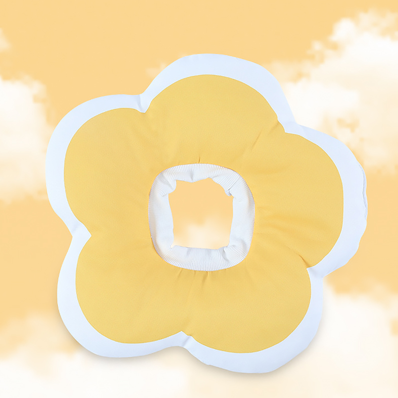 Мягкий воротник-подушка для кошек DT1018 послеоперационный защитный от вылизывания M Yellow