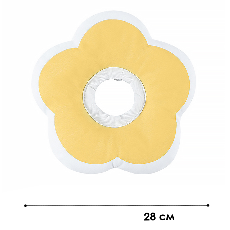 Мягкий воротник-подушка для кошек DT1018 послеоперационный защитный от вылизывания M Yellow