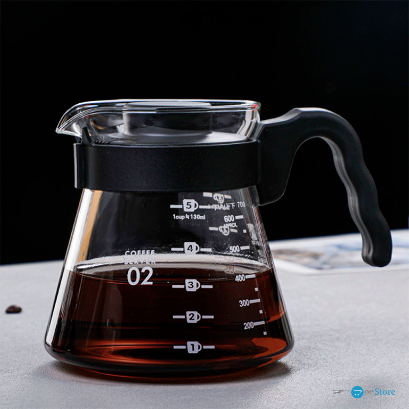 Сервер Ecocoffeetools S600 600 мл графин для приготовления кофе заварник для пуровера стеклянный Black