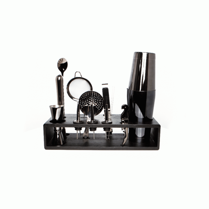 Подарочный набор для бара KM-TZS115 20 предметов барный инвентарь из нержавеющей стали Black