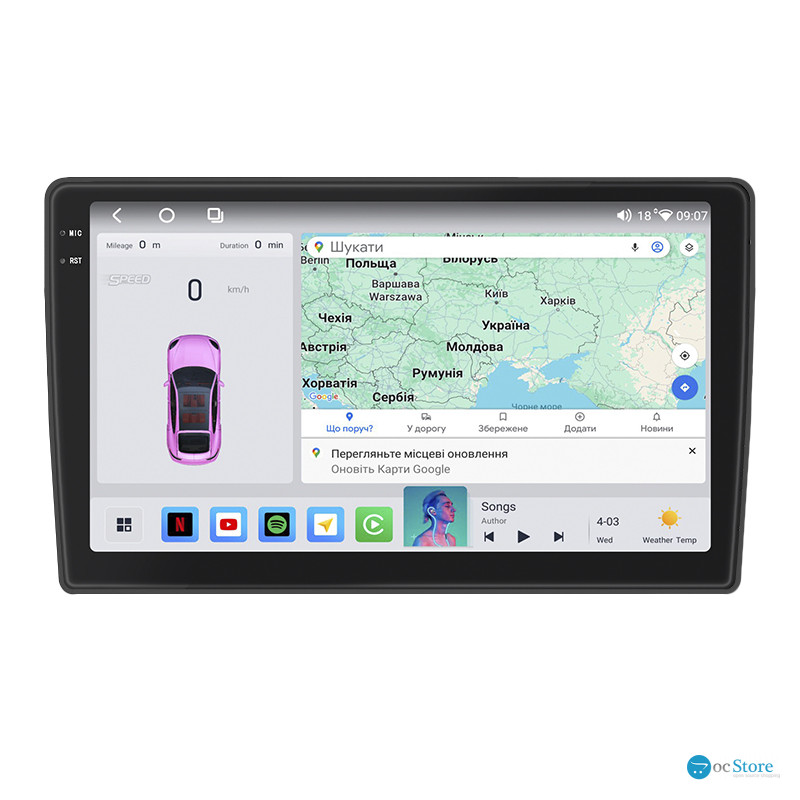 Штатная магнитола Lesko для Citroen Berlingo II Рестайлинг 2 2015-н.в. экран 9" 4/64 QLED CarPlay 4G Wi-Fi GPS 360 Prime