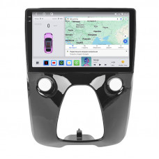 Штатная магнитола Lesko для Citroen C1 II 2014- экран 10" 4/64 QLED CarPlay 4G Wi-Fi GPS 360 Prime