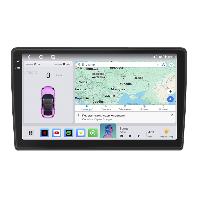 Штатная магнитола Lesko для Citroen C3 I Рестайлинг 2005-2010 экран 9" 4/64 QLED CarPlay 4G Wi-Fi GPS 360 Prime