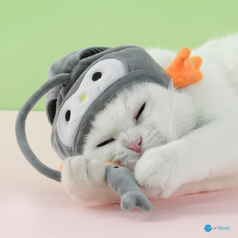 Игрушка шапочка дразнилка DT-569 для кошек Gray Penguin