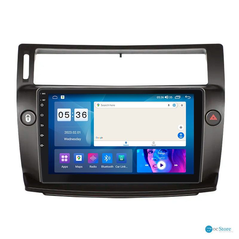 Штатная магнитола Lesko для Citroen C4 I 2004-2014 экран 9" 2/32Gb CarPlay 4G Wi-Fi GPS Prime