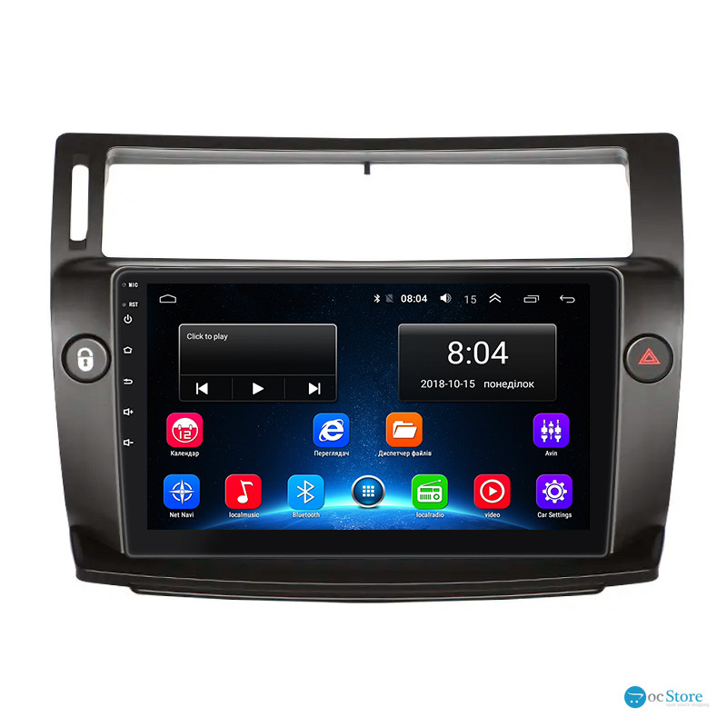Штатная магнитола Lesko для Citroen C4 I Рестайлинг 2008-2011 экран 9" 2/32Gb Wi-Fi GPS Base