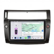 Штатная магнитола Lesko для Citroen C4 I Рестайлинг 2008-2011 экран 9" 4/64 QLED CarPlay 4G Wi-Fi GPS 360 Prime