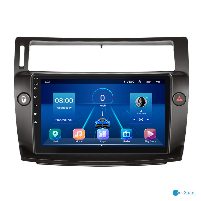 Штатная магнитола Lesko для Citroen C4 I Рестайлинг 2008-2011 экран 9" 4/64Gb 4G Wi-Fi GPS Top