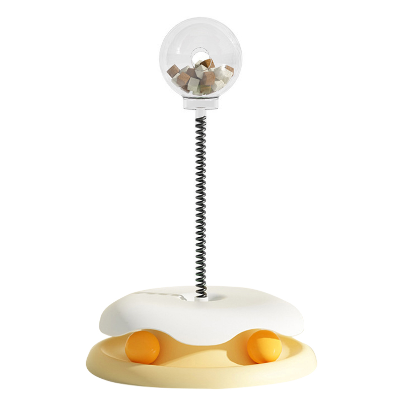 Интерактивная игрушка-кормушка для котов и кошек DT992 дразнилка с дозатором лакомств мячи Yellow