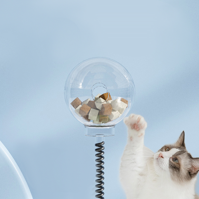 Интерактивная игрушка-кормушка для котов и кошек DT992 дразнилка с дозатором лакомств мячи Yellow