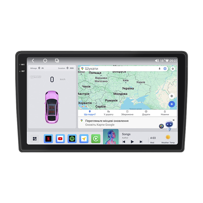 Штатная магнитола Lesko для Citroen C5 II 2008-2016 экран 10" 4/64 QLED CarPlay 4G Wi-Fi GPS 360 Prime