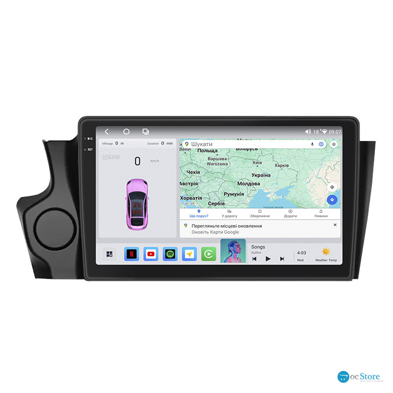 Штатная магнитола Lesko для Citroen DS5  2012-2015 экран 9" 4/64 QLED CarPlay 4G Wi-Fi GPS 360 Prime