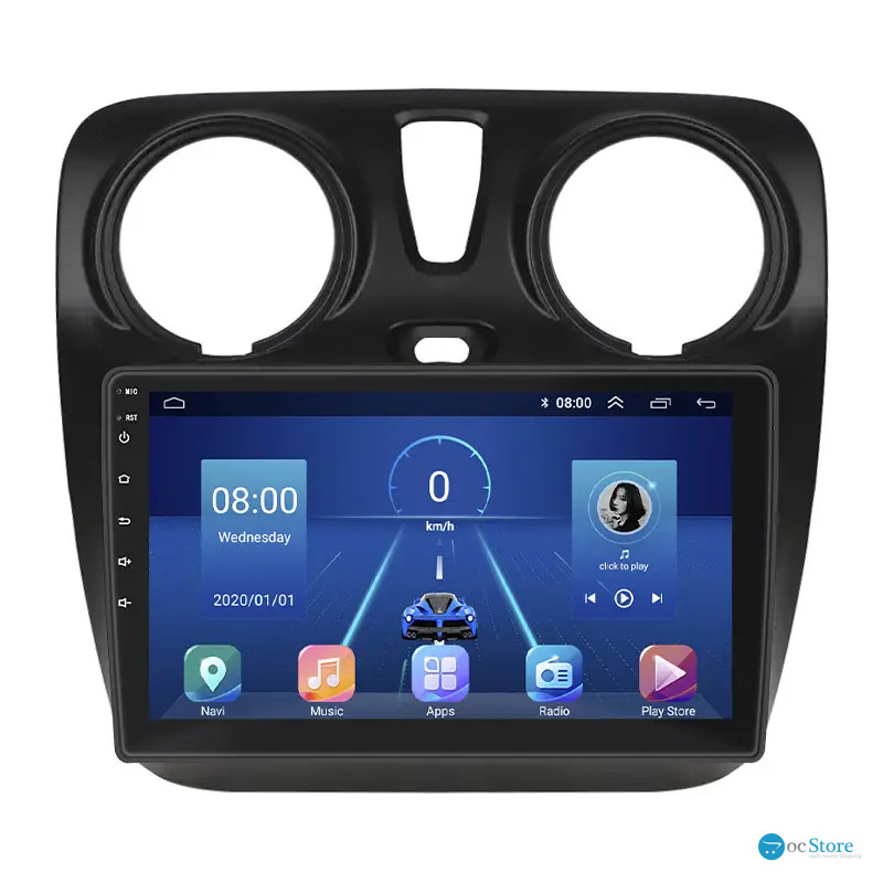 Штатная магнитола Lesko для Dacia Dokker I Рестайлинг ver 2 2017-н.в экран 9" 4/64Gb 4G Wi-Fi GPS Top