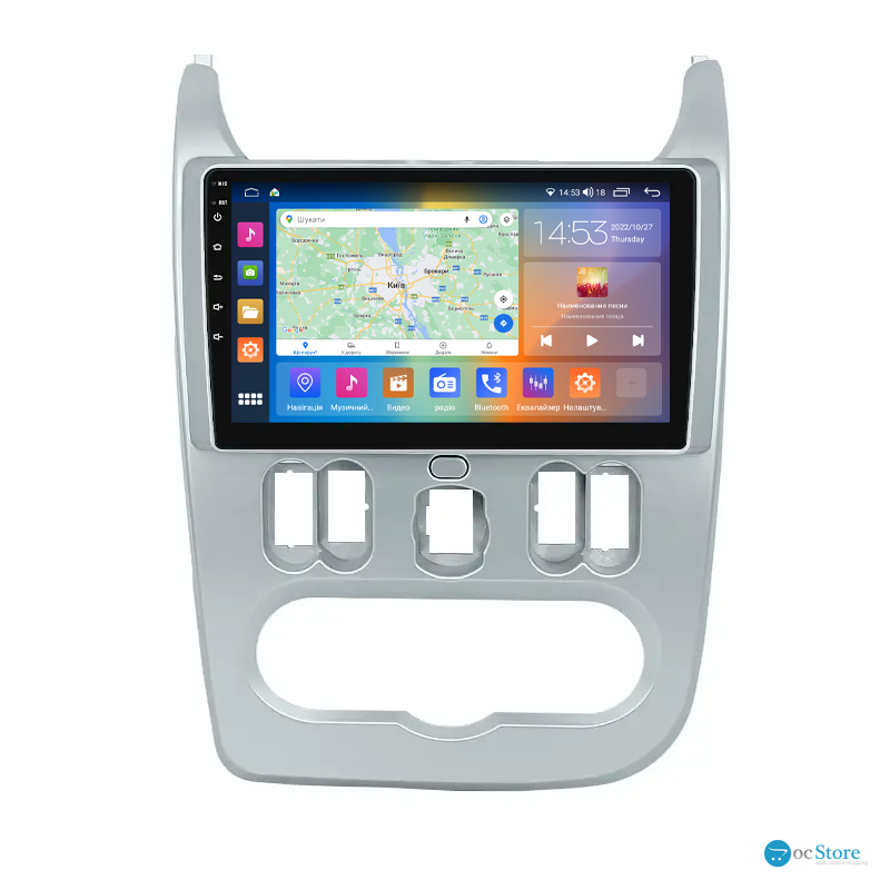 Штатная магнитола Lesko для Dacia Duster I Рестайлинг 2013-2017 экран 9" 2/32Gb CarPlay 4G Wi-Fi GPS Prime