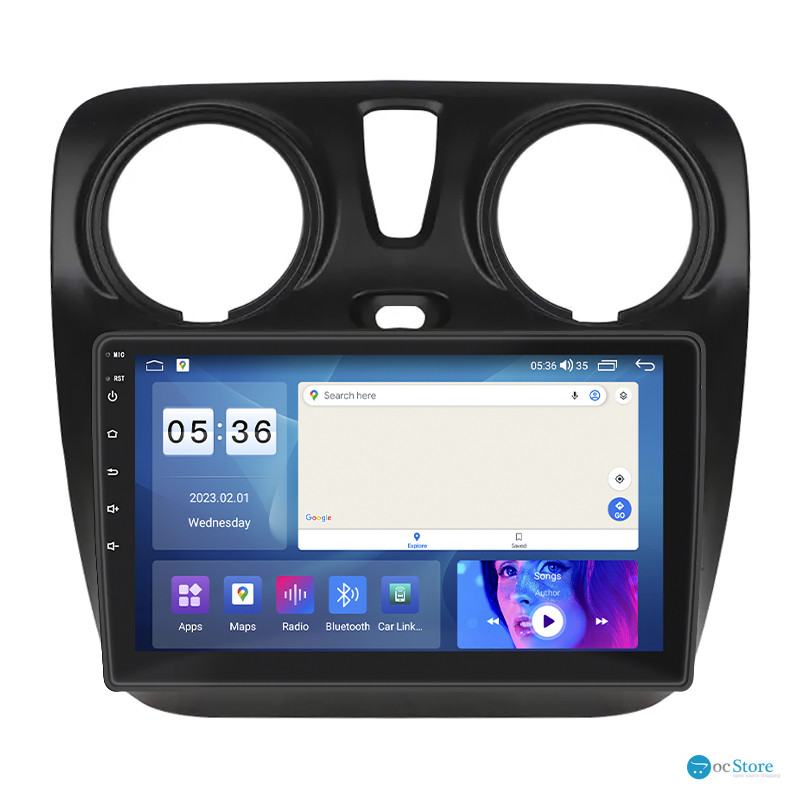 Штатная магнитола Lesko для Dacia Lodgy ver 2 2017-н.в экран 9" 4/64Gb CarPlay 4G Wi-Fi GPS Prime