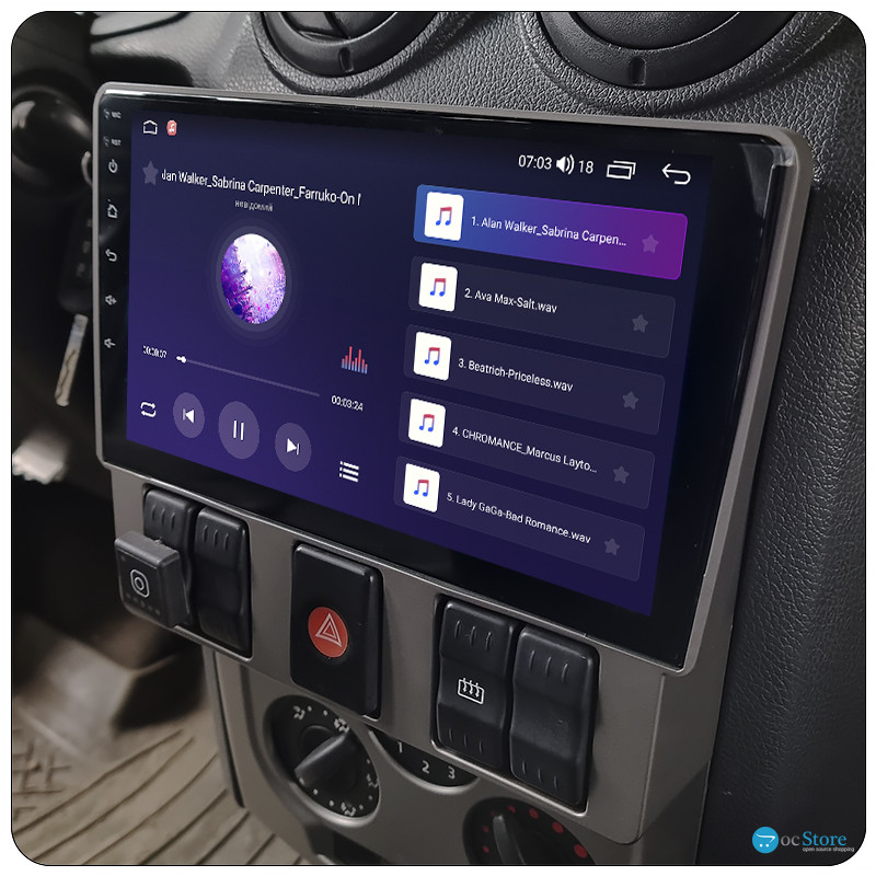 Штатная магнитола Lesko для Dacia Logan I 2004-2012 экран 9" 1/16Gb Wi-Fi GPS Base