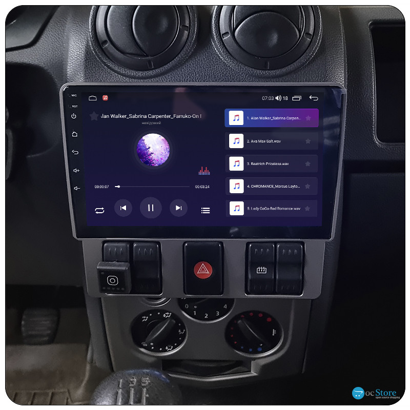 Штатная магнитола Lesko для Dacia Logan I 2004-2012 экран 9" 4/64Gb CarPlay 4G Wi-Fi GPS Prime