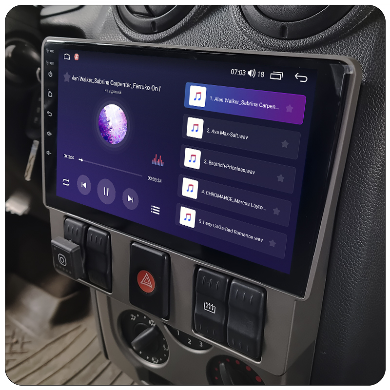 Штатная магнитола Lesko для Dacia Logan I 2004-2012 экран 9" 2/32Gb 4G Wi-Fi GPS Top